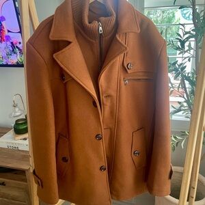 Men’s West Louis Wool Coat with removable collar – Size Small